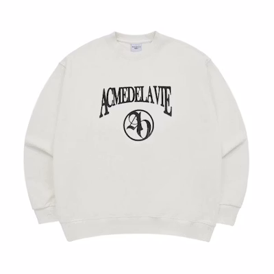 acmé de la vie ADLV Cream Logo Print Oversized Long Sleeve Sweatshirt Unisex ADLV-24SS-SWLAES-CRM