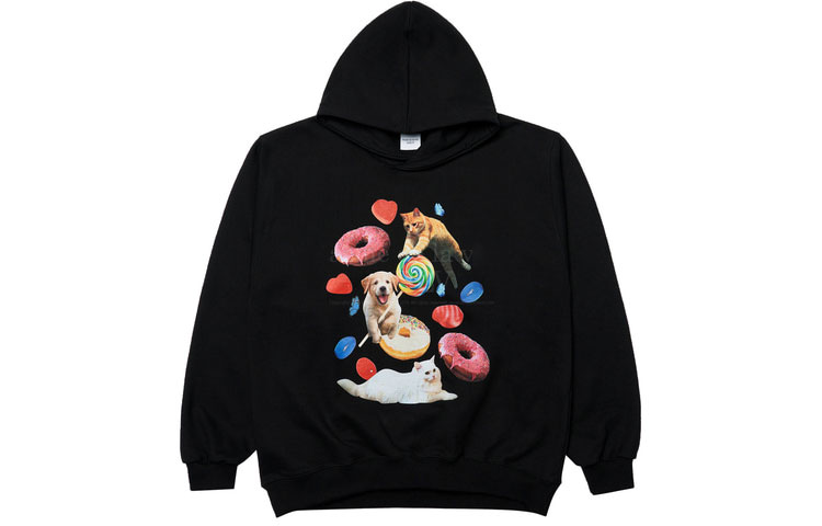 acmé de la vie/ADLV Donut Animal Cartoon Hoodie Unisex - Black ADLV-21FW-HDACCD-BLK