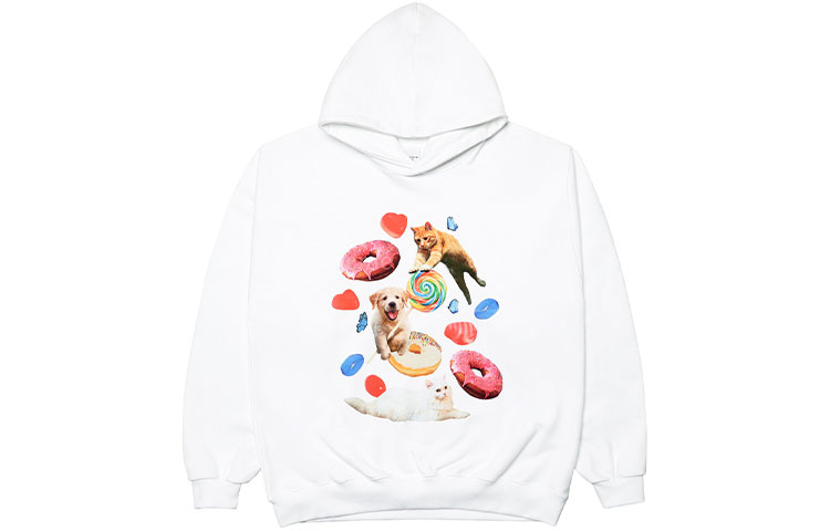 acmé de la vie/ADLV Donut Animal Graphic Hoodie Unisex White ADLV-21FW-HDACCD-WHT