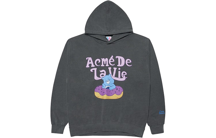 acmé de la vie ADLV Donut Bear Logo Graphic Hoodie Unisex Washed Gray ADLV-21FW-HDCBDT-WCH