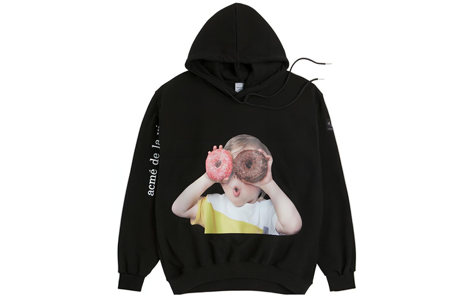 acmé de la vie ADLV Donut Boy Graphic Hoodie Unisex Black ADLV-18FW-HDBKBF-DN1