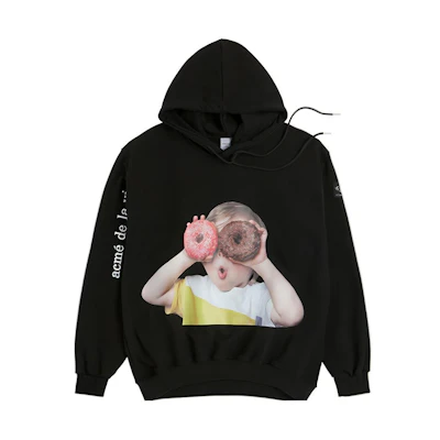 acmé de la vie ADLV Donut Boy Graphic Hoodie Unisex Black ADLV-18FW-HDBKBF-DN1