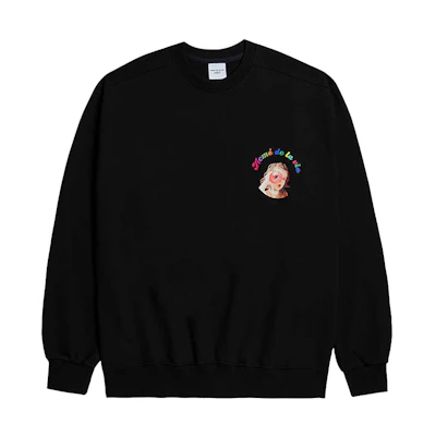acmé de la vie ADLV Donut Girl Oversized Sweatshirt Unisex Black ADLV-20SS-SWBKBF-MD4