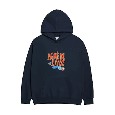 acmé de la vie ADLV Donut Wave Logo Print Sweatshirt Navy Unisex ADLV-21SS-HDLGDC-NVY