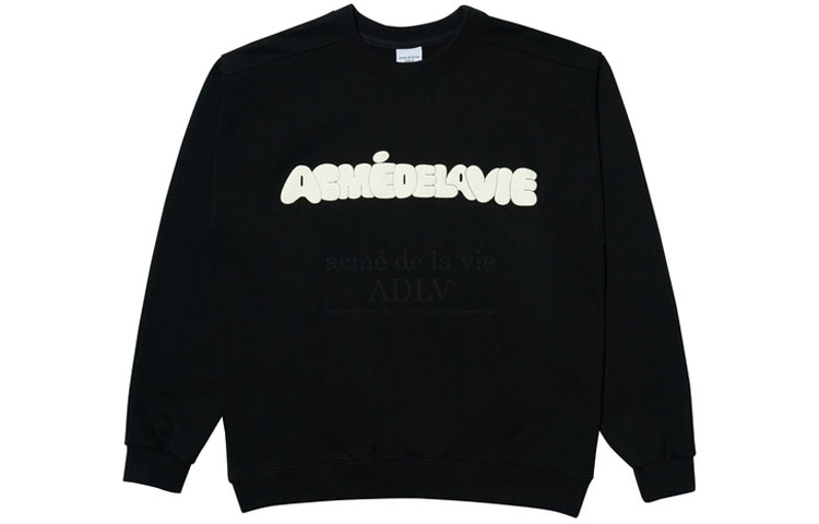 acmé de la vie ADLV Embossed Logo Crewneck Sweatshirt Unisex Black ADLV-21FW-SWLEBG-BLK