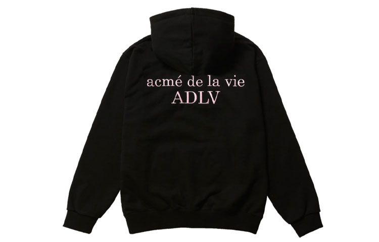 acmé de la vie ADLV Embroidered Logo Unisex Sweatshirt Black ADLV-20FW-HDLGBE-BLK