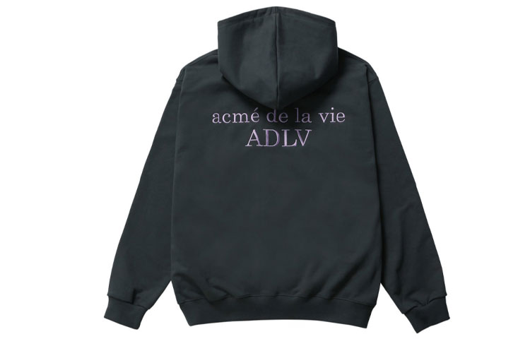 acmé de la vie ADLV Embroidered Logo Unisex Sweatshirt Charcoal Grey ADLV-20FW-HDLGBE-CHR