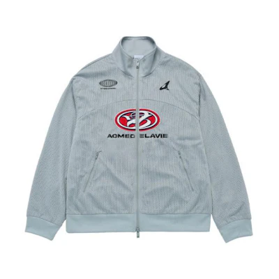 acmé de la vie/ADLV Embroidered Stand Collar Zip Jacket Unisex Blue ADLV-24SS-JKSBMS-DMT