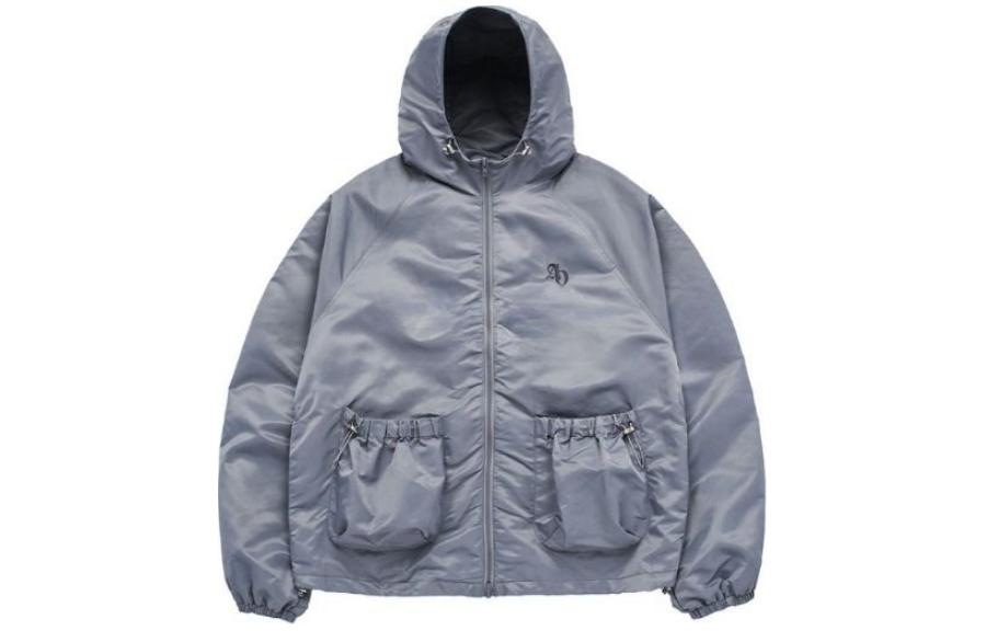 acmé de la vie ADLV Embroidered Unisex Gray Hoodie Jacket ADLV-24SS-JKSYPW-GRY