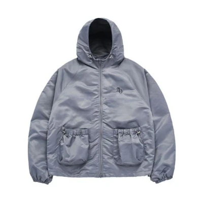 acmé de la vie ADLV Embroidered Unisex Gray Hoodie Jacket ADLV-24SS-JKSYPW-GRY