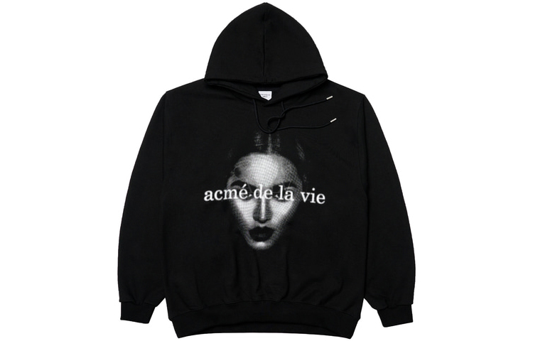acmé de la vie ADLV Face Graphic Hoodie Unisex Black ADLV-21FW-HDAAFC-BLK