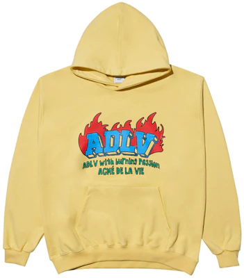 acmé de la vie/ADLV 火焰字母印花连帽衫 男女同款 鸡蛋黄 ADLV-21FW-HDLFRE-MST Buy acmé de la vie/ADLV 火焰字母印花连帽衫 男女同款 鸡蛋黄 ADLV-21FW-HDLFRE-MST