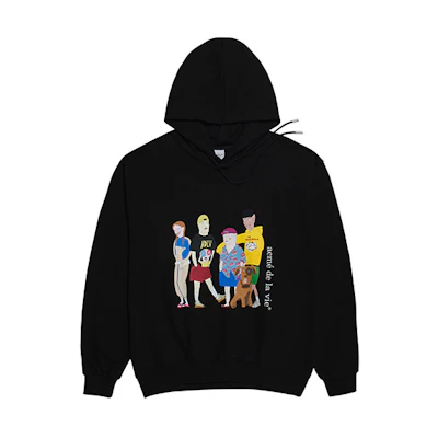 acmé de la vie/ADLV Friends Cartoon Long Sleeve Black Pullover Unisex ADLV-20FW-HDADFR-BLK