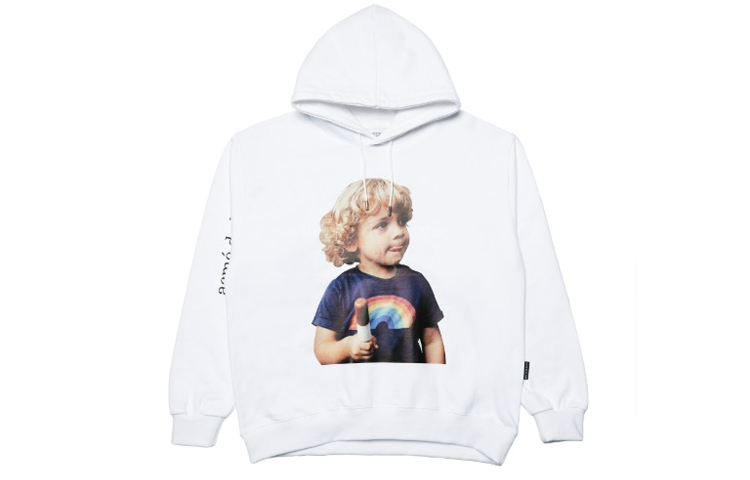 acmé de la vie ADLV Fun Kids Graphic Hoodie Unisex White ADLV-21FW-HDWHBF-RTS