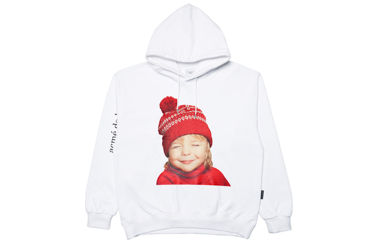 acmé de la vie ADLV Funny Character Logo Hoodie Unisex White ADLV-21FW-HDWHBF-RKH