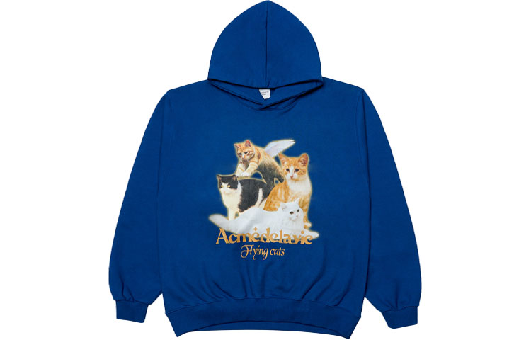 acmé de la vie ADLV FW21 Animal Print Hoodie Blue Menswear ADLV-21FW-HDAFYC-BLU