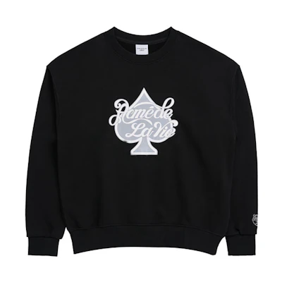 acmé de la vie ADLV FW22 Black Logo Print Unisex Crewneck Sweatshirt ADLV-22FW-SWLBDS-BLK