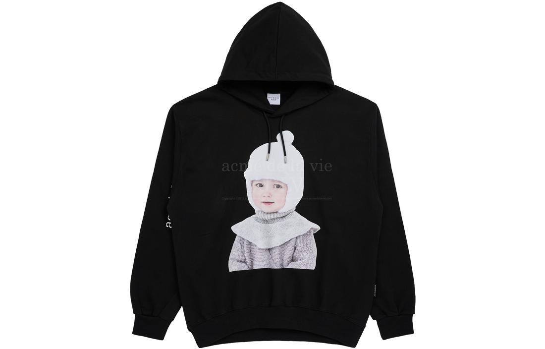 acmé de la vie ADLV FW22 Graphic Print Hoodie Black Pullover ADLV-22FW-HDBKBF-WTB