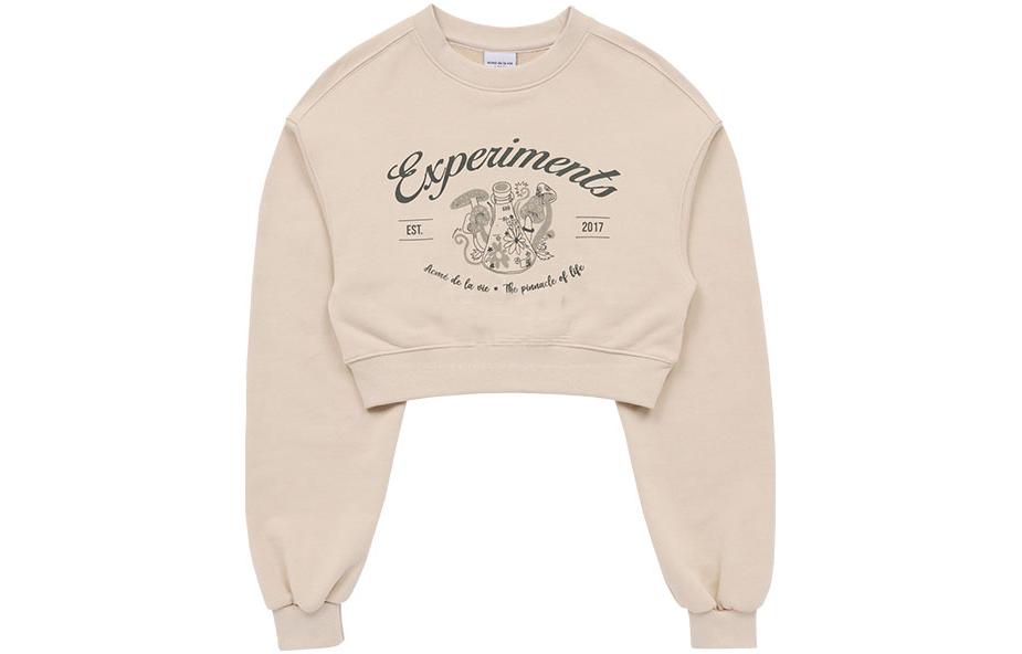acmé de la vie ADLV FW22 Letter Print Crewneck Sweatshirt Unisex Beige ADLV-22FW-SWAEXM-MLG