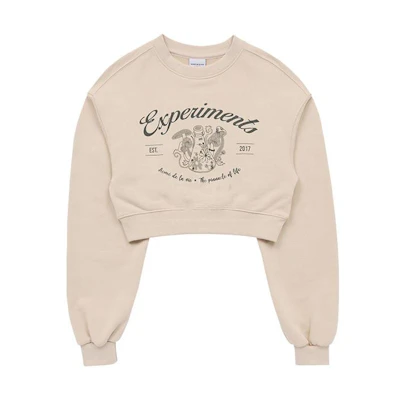 acmé de la vie ADLV FW22 Letter Print Crewneck Sweatshirt Unisex Beige ADLV-22FW-SWAEXM-MLG