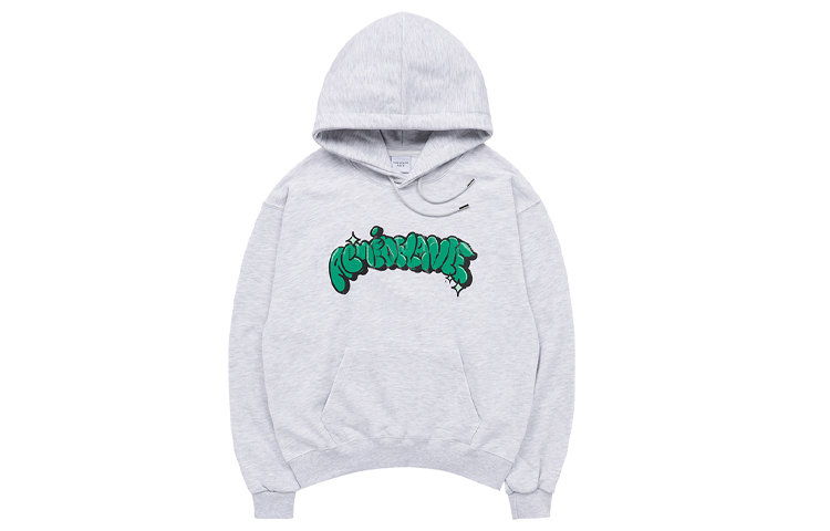 acmé de la vie/ADLV FW22 Letter Print Drawstring Hoodie Unisex - Grey ADLV-22FW-HDLGFF-MLG