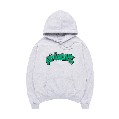 acmé de la vie/ADLV FW22 Letter Print Drawstring Hoodie Unisex - Grey ADLV-22FW-HDLGFF-MLG
