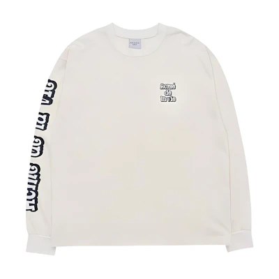 acmé de la vie ADLV FW22 Logo Print Crewneck Cream White Unisex Sweatshirt ADLV-22FW-LSLMGR-CRM