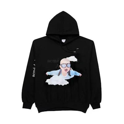 acmé de la vie ADLV FW22 Logo Print Hoodie Unisex Black ADLV-22FW-HDBKBF-SDV