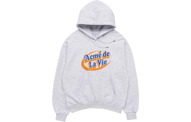 acmé de la vie ADLV FW22 Logo Print Hoodie Unisex Gray Pullover ADLV-22FW-HDLALW-MLG