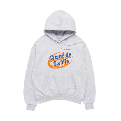acmé de la vie ADLV FW22 Logo Print Hoodie Unisex Gray Pullover ADLV-22FW-HDLALW-MLG