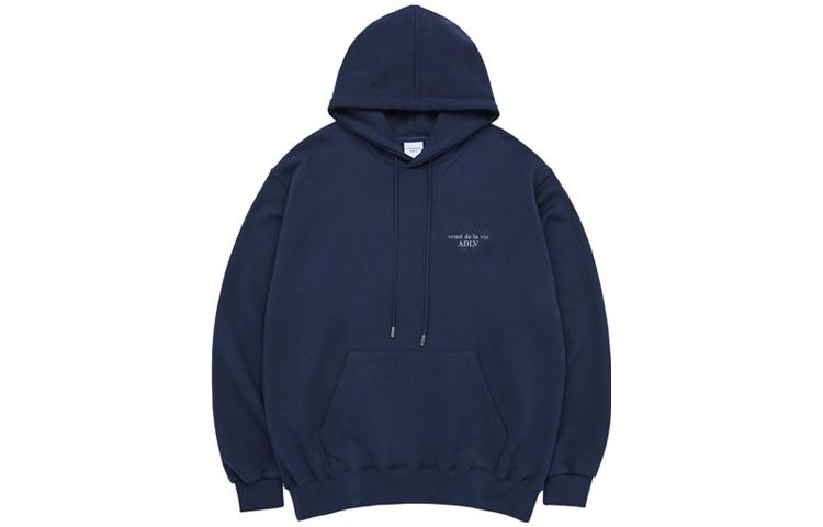 acmé de la vie ADLV FW22 Navy Blue Letter Print Oversized Hoodie Unisex Couples Style ADLV23SS-HDLBSN-NVY