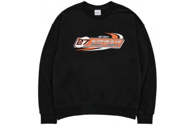 acmé de la vie ADLV FW22 Racing Graphic Crewneck Sweatshirt Unisex Black ADLV-22FW-SWLRCN-BLK