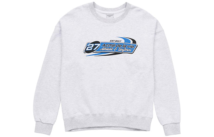 acmé de la vie ADLV FW22 Racing Graphic Crewneck Sweatshirt Unisex Grey ADLV-22FW-SWLRCN-MLG