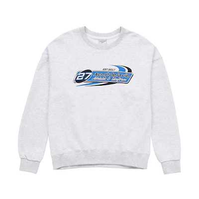 acmé de la vie ADLV FW22 Racing Graphic Crewneck Sweatshirt Unisex Grey ADLV-22FW-SWLRCN-MLG