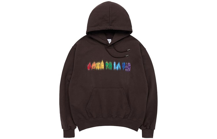 acmé de la vie ADLV FW22 Rainbow Spray Print Hoodie Unisex Deep Brown ADLV-22FW-HDLRBS-BRW