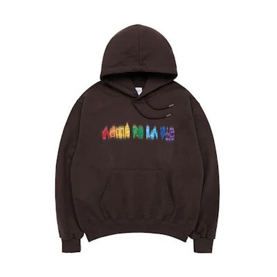 acmé de la vie ADLV FW22 Rainbow Spray Print Hoodie Unisex Deep Brown ADLV-22FW-HDLRBS-BRW