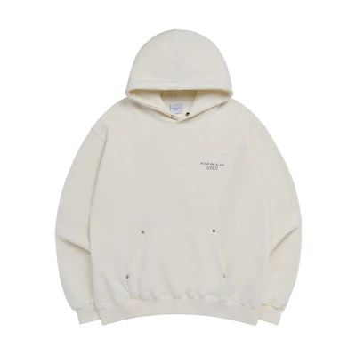 acmé de la vie ADLV FW23 Cream White Letter Print Hoodie ADLV-23FW-HDLBRW-CRM