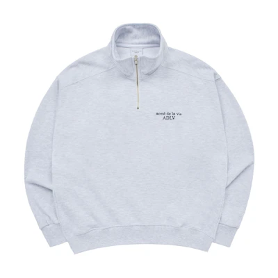 acmé de la vie ADLV FW23 Letter Print High-Neck Pullover Sweatshirt Grey Unisex ADLV-24SS-SWPLBS-MEL