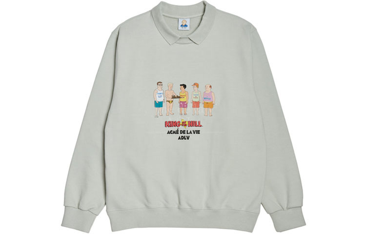 acmé de la vie/ADLV Graphic Letter Cartoon Sweatshirt Gray Green ADLV-21SS-SWKHHF-AGN
