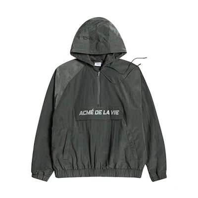 acmé de la vie ADLV Half-Zip Pocket Jacket Unisex - Grey ADLV-20SS-OTARBP-DGR