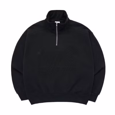 acmé de la vie/ADLV Half-Zip Pullover Sweatshirt Black ADLV-24SS-SWPBSE-BLK