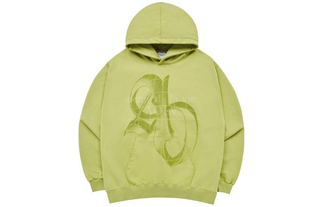 acmé de la vie ADLV Halftone Symbol Print Green Hoodie Loose Fit ADLV-24SS-HDHSBP-LIM