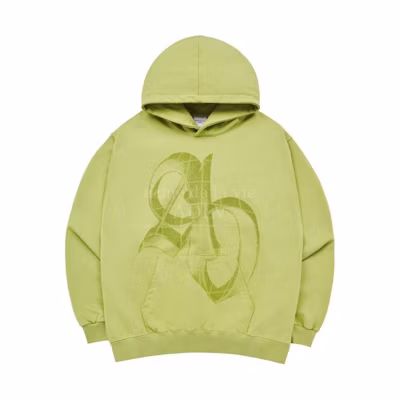 acmé de la vie ADLV Halftone Symbol Print Green Hoodie Loose Fit ADLV-24SS-HDHSBP-LIM