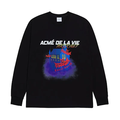 acmé de la vie ADLV Halloween Haunted House Black Unisex Long Sleeve Sweatshirt ADLV-20FW-LSADGH-BLK