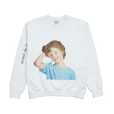 acmé de la vie ADLV Head Touch Boy Crewneck Sweatshirt Unisex White ADLV-21SS-SWWHBF-PRH