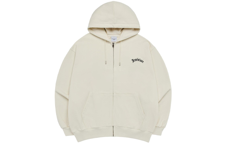 acmé de la vie ADLV Letter Bear Print Zip Hoodie Jacket Unisex - Off-White ADLV-23FW-ZPAGCB-CRM
