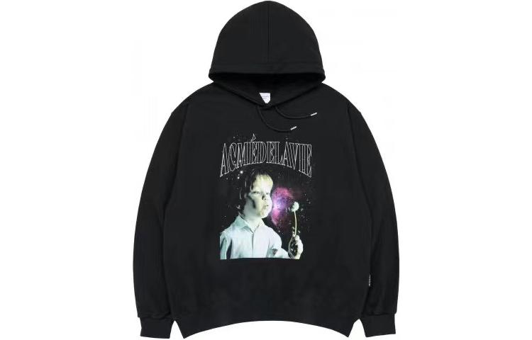 acmé de la vie ADLV Letter Character Hoodie Unisex Black ADLV23SS-HDBKBF-DDB