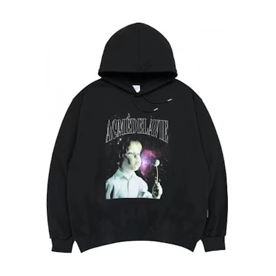 acmé de la vie ADLV Letter Character Hoodie Unisex Black ADLV23SS-HDBKBF-DDB