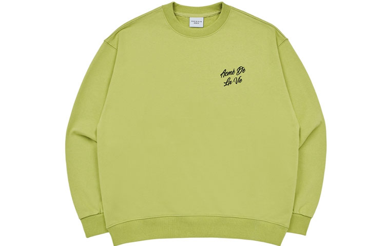 acmé de la vie ADLV Letter Crewneck Oversized Long Sleeve Sweatshirt Green Unisex ADLV-23FW-SWLSCB-LIM