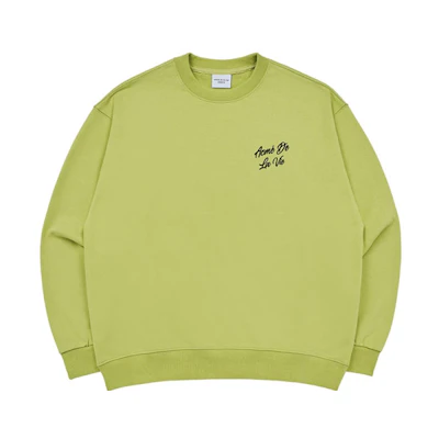 acmé de la vie ADLV Letter Crewneck Oversized Long Sleeve Sweatshirt Green Unisex ADLV-23FW-SWLSCB-LIM